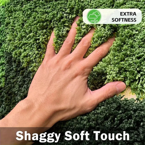 Navak Carpet 3D Moss Rugs, Plush Ruas Leaf Shaped Bathroom Rugs Non-Slilp Bathroom Mats Tufed Rugs, super Sof Washable Botanical leaf shapes