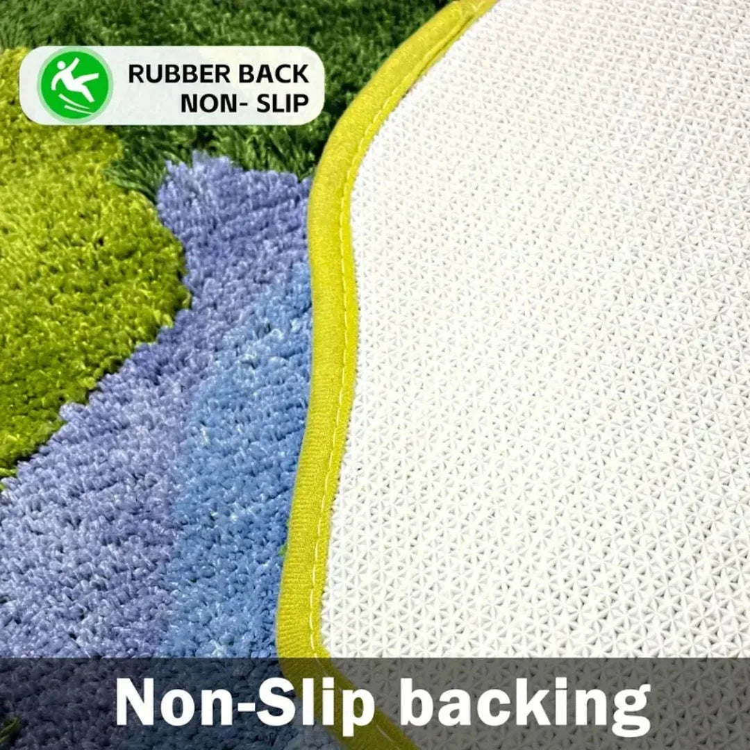 Navak Carpet 3D Moss Rugs, Plush Ruas Leaf Shaped Bathroom Rugs Non-Slilp Bathroom Mats Tufed Rugs, super Sof Washable Botanical leaf shapes