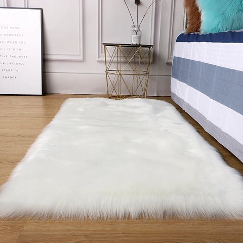 Navak Carpet Artificial Sheepskin Carpet Sofa Floor Mat Living Room Bedroom White Hairy Large Carpets Whole Sheepskin Cushion Bay Window Mats