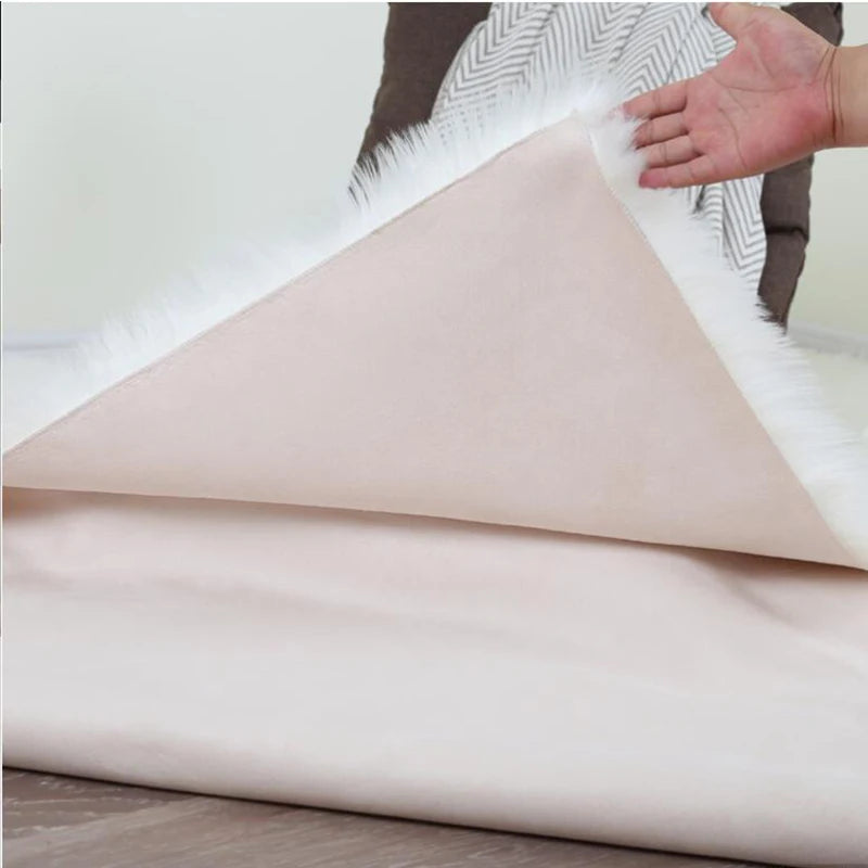 Navak Carpet Artificial Sheepskin Carpet Sofa Floor Mat Living Room Bedroom White Hairy Large Carpets Whole Sheepskin Cushion Bay Window Mats
