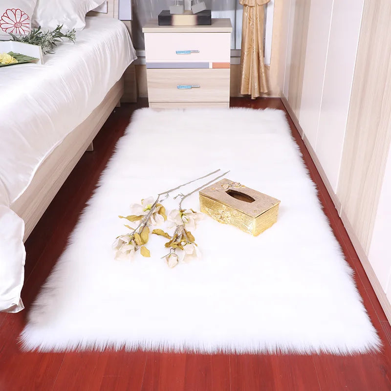Navak Carpet Artificial Sheepskin Carpet Sofa Floor Mat Living Room Bedroom White Hairy Large Carpets Whole Sheepskin Cushion Bay Window Mats