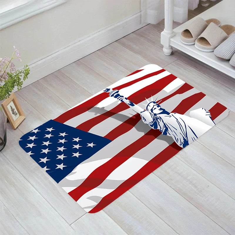 Navak Carpet Flag of American Floor Mat Carpets Room Mats Rugs Home Doormat Entrance Door Kitchen Carpet Balcony Foot Rug Bathroom Bath House
