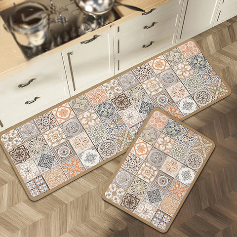 Navak Carpet Kitchen Mat Absorbent Printed Kitchen Rugs Non-slip Area Mat Hallway Long Carpets for Living Room Bedroom Entrance Doormat Bath