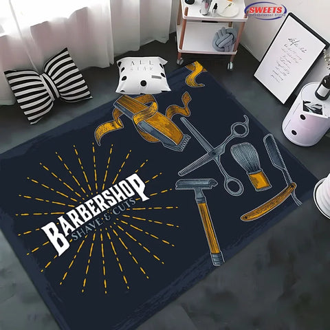 Navak Carpet Barber Shop sign Pattern Carpet,Living Room and Bedroom Household Items,Children's Room Sofa Mats, Doormat Floor  Anti-slip Rug