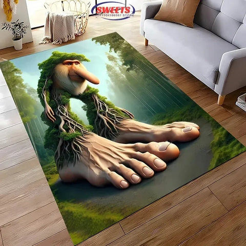 Navak Carpet Daily Picks Creates Virtual Creatures Italian Brainrot Cartoon Carpet Living Room Bedroom Bedside Bathroom Floor Mat Home Rug Gift