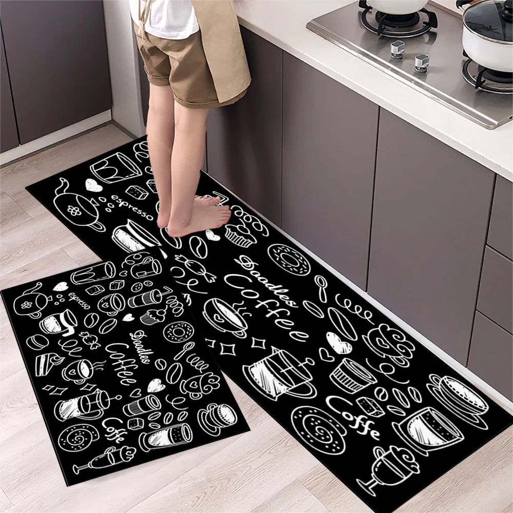 Navak Carpet Polyster Waterproof Oilproof Kitchen Mat Printed Antislip Bath Mat Soft Bedroom Floor Mat Living Room Carpet Doormat Kitchen Rug