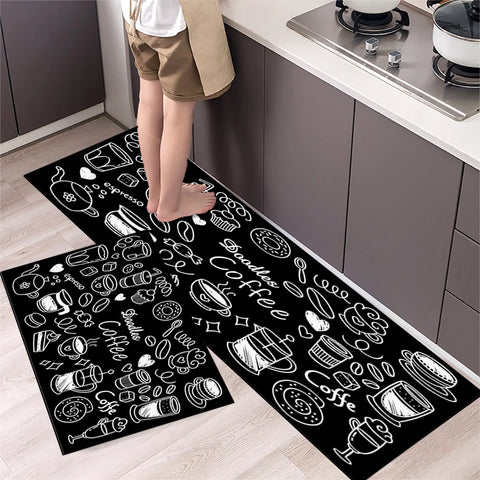Navak Carpet Polyster Waterproof Oilproof Kitchen Mat Printed Antislip Bath Mat Soft Bedroom Floor Mat Living Room Carpet Doormat Kitchen Rug