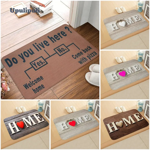Navak Carpet Do You Live Here? HOME Pattern Carpet Rugs Home Decor Living Room Bedroom Entrance Carpet Kitchen Front Door Non-slip Floor Mat