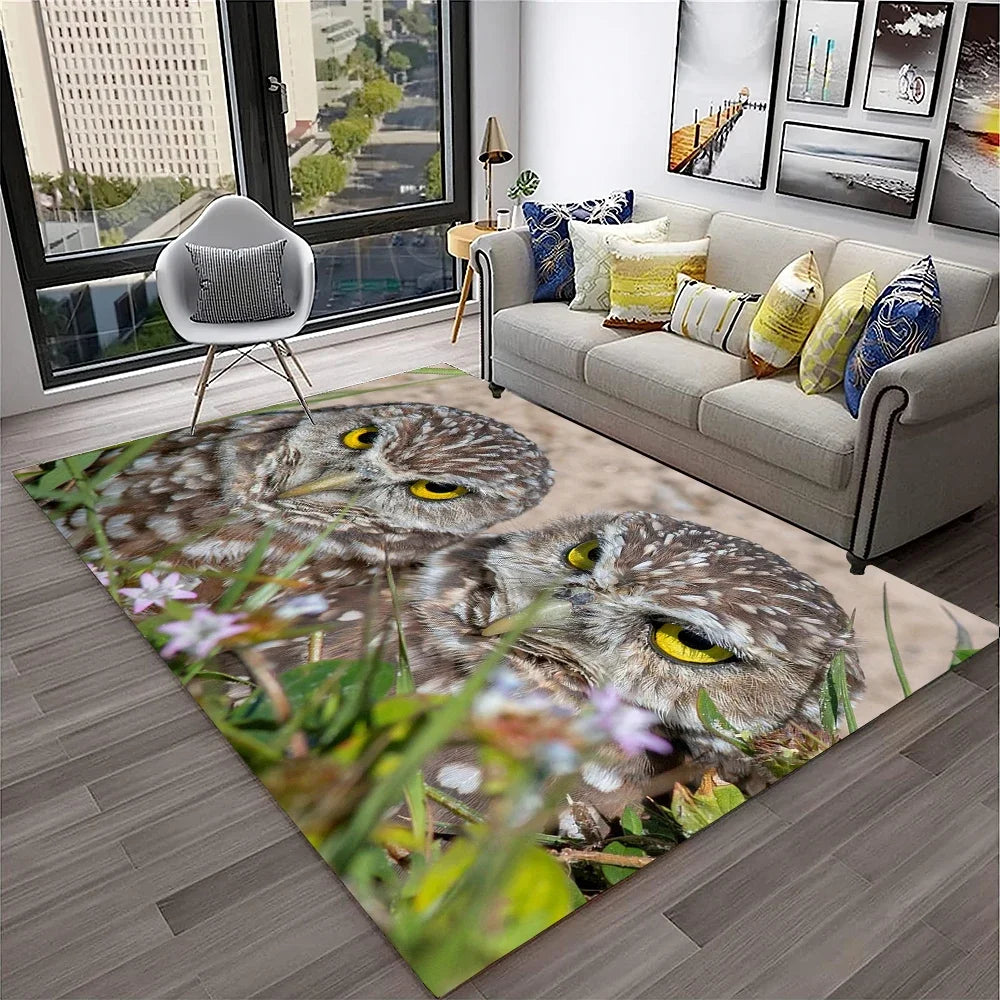 Navak Carpet Cute Owl Series 3D Cartoon Carpet Rug for Home Living Room Bedroom Sofa Kitchen Doormat Decor,Child Area Rug Non-slip Floor Mat