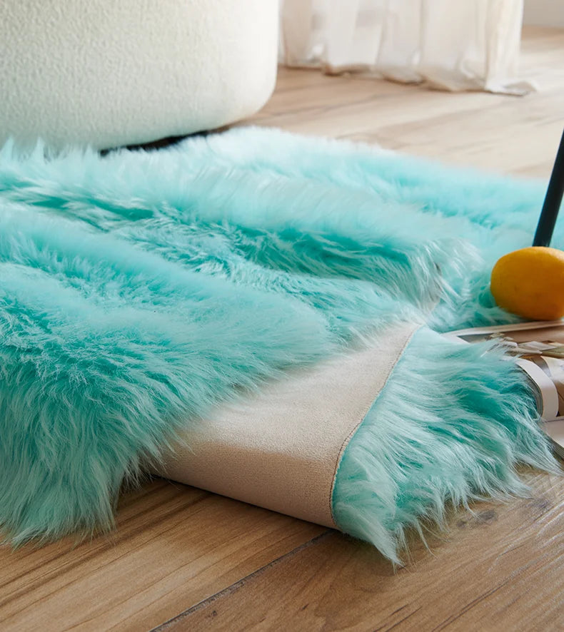 Navak Carpet Faux Fur  Carpet Pink Children's Area Rug for Girls Bedroom Bedside Living Room Fluffy Furry Shaggy Floor Foot Mats Home Decor