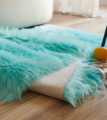 Navak Carpet Faux Fur  Carpet Pink Children's Area Rug for Girls Bedroom Bedside Living Room Fluffy Furry Shaggy Floor Foot Mats Home Decor