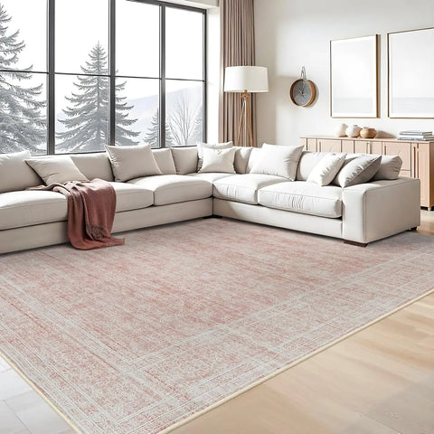 Navak Carpet Washable Oriental Area Rug  Rugs for Living Room Soft Carpet for Bedroom Waterproof Floral Distressed Indoor Stain