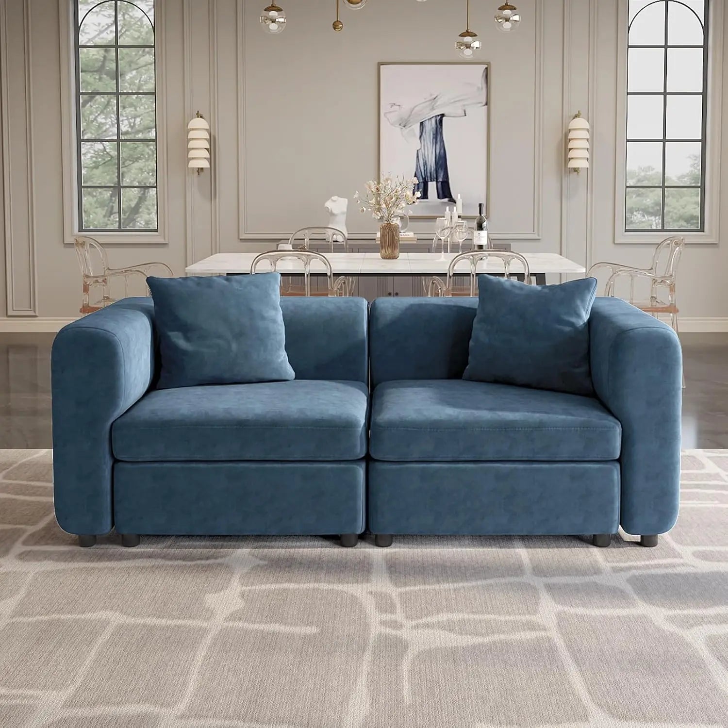 Navak Carpet Love Seaters Extra Large Sectional Sofa for Living Room,2 Seaters for Small Apartment.,Convertible Leisure Couch,Deep Couches
