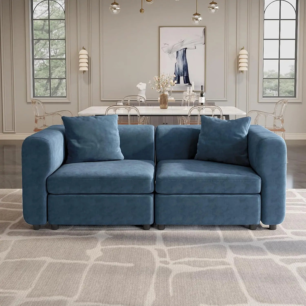 Navak Carpet Love Seaters Extra Large Sectional Sofa for Living Room,2 Seaters for Small Apartment.,Convertible Leisure Couch,Deep Couches