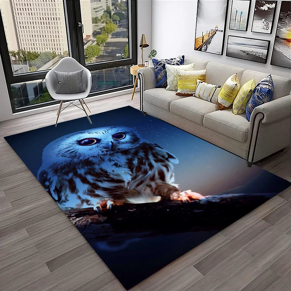 Navak Carpet Cute Owl Series 3D Cartoon Carpet Rug for Home Living Room Bedroom Sofa Kitchen Doormat Decor,Child Area Rug Non-slip Floor Mat