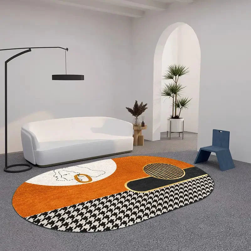 Navak Carpet Creative Oval Carpet Living Room Decoration Carpets High Quality Rugs for Bedroom Home Decor Mat Lounge Rug Non-slip Porch Mats