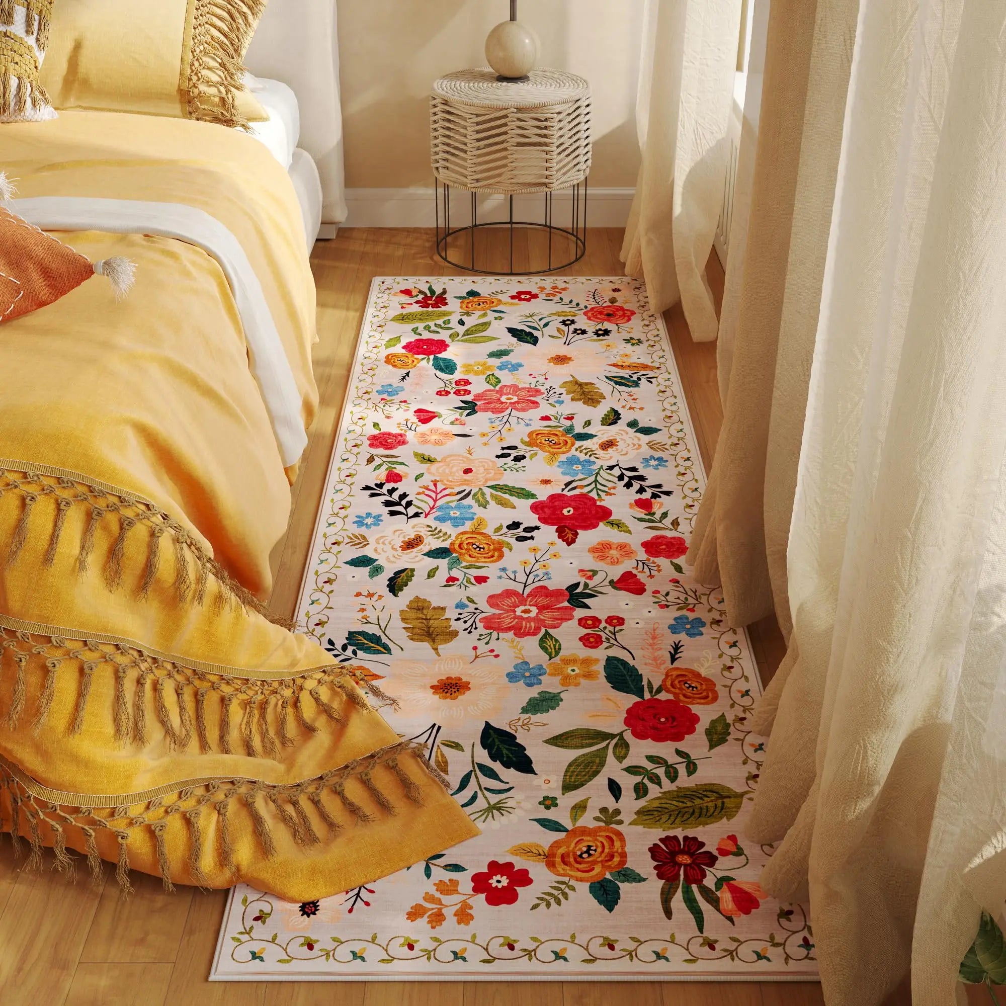 Navak Carpet Exclusive Picks Runner Rug for Hallways Kitchen Non Slip Machine Washable Carpets with Rubber Backing Soft Floral Rugs for Kitchen Decor