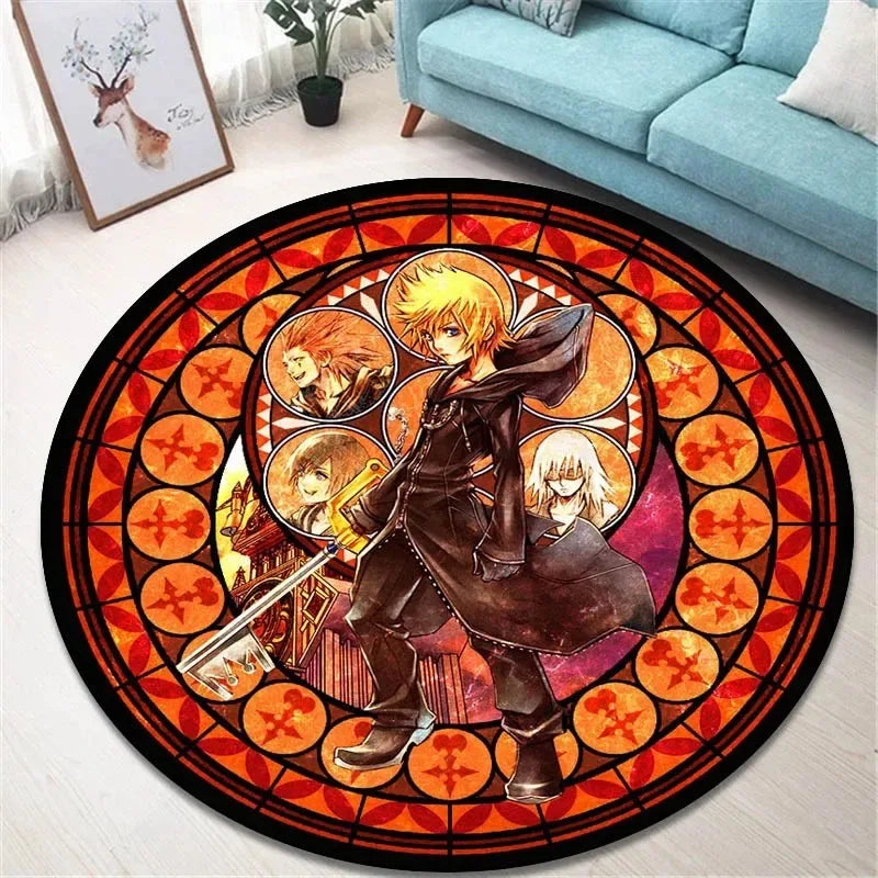 Navak Carpet Daily Picks Kingdom Hearts Cartoon Area Rug Round Floor Mat Living Room Carpet Bathroom Kitchen Rugs Doormat Non-slip Floor Mat