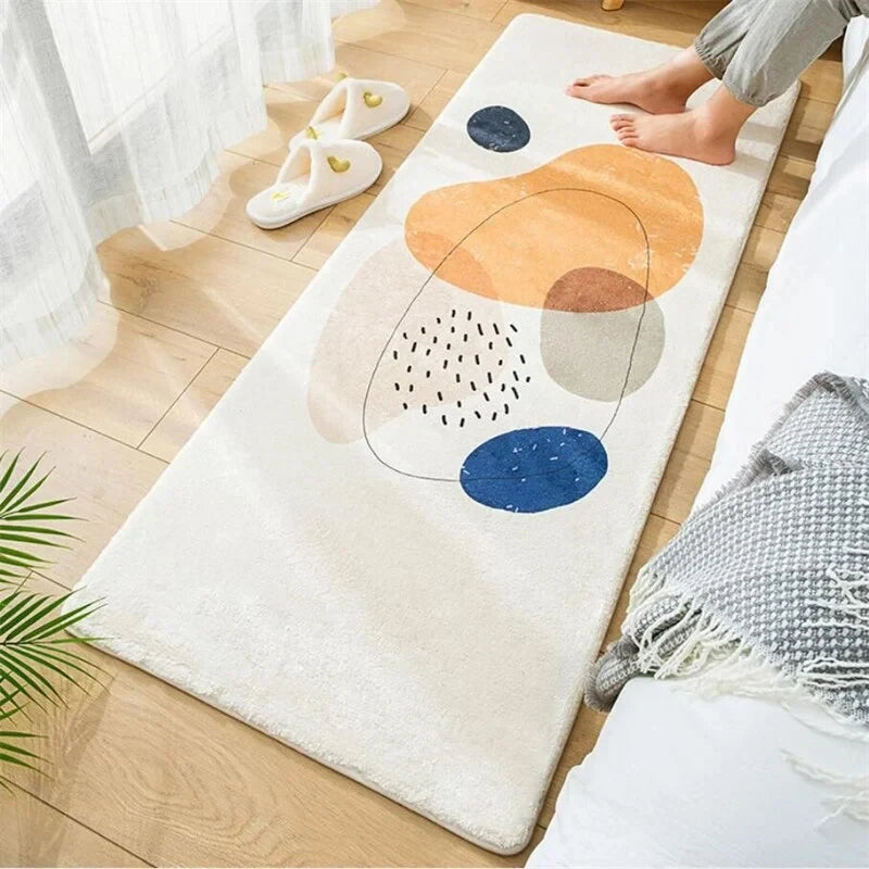 Navak Carpet Bedroom Home Carpet Bedside Rug Decoration Living Room Soft Door Mats Leaf Print Fluffy Plush Floor Mat Shaggy Alfombra 양탄자