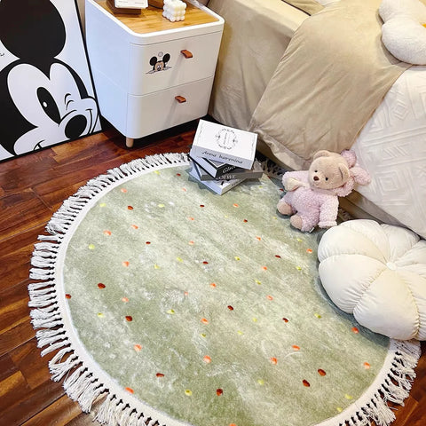 Navak Carpet Exclusive Picks Summer Ins Floor Mats, Round French Bedroom Floor Mats, Children's Room Sofa, Coffee Table, Wardrobe Mat, Home Decoration
