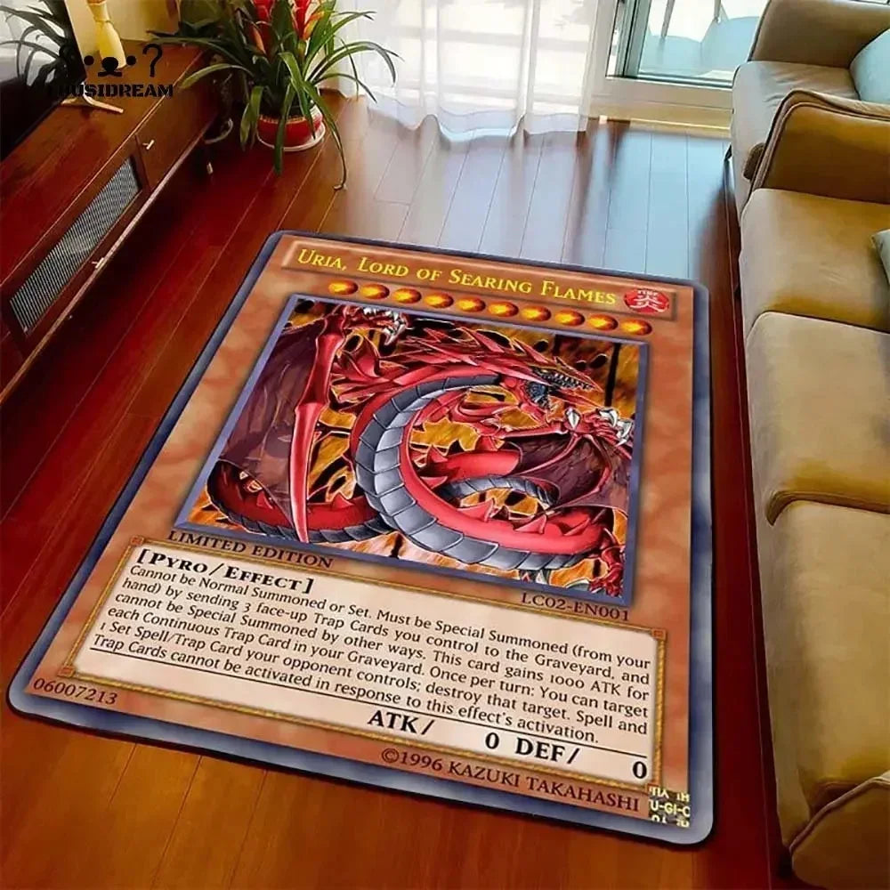 Navak Carpet Yu-Gi-Oh Blue Eyes White Dragon Anime Carpet Cartoon Floor Mat for Living Room and Bedroom Decorative Area Rug Perfect Gift