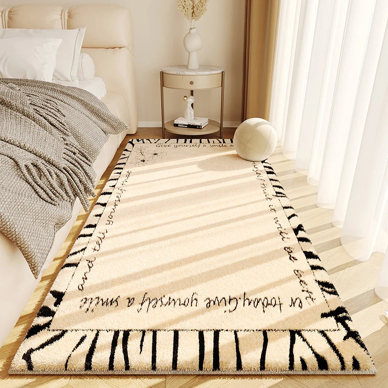 Navak Carpet French Cream Style Bedroom Carpet High End Color Bedside Fluffy Soft Thickened Carpets New Minimalist Style Anti Slip Rug
