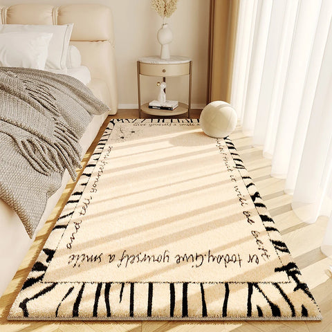 Navak Carpet French Cream Style Bedroom Carpet High End Color Bedside Fluffy Soft Thickened Carpets New Minimalist Style Anti Slip Rug