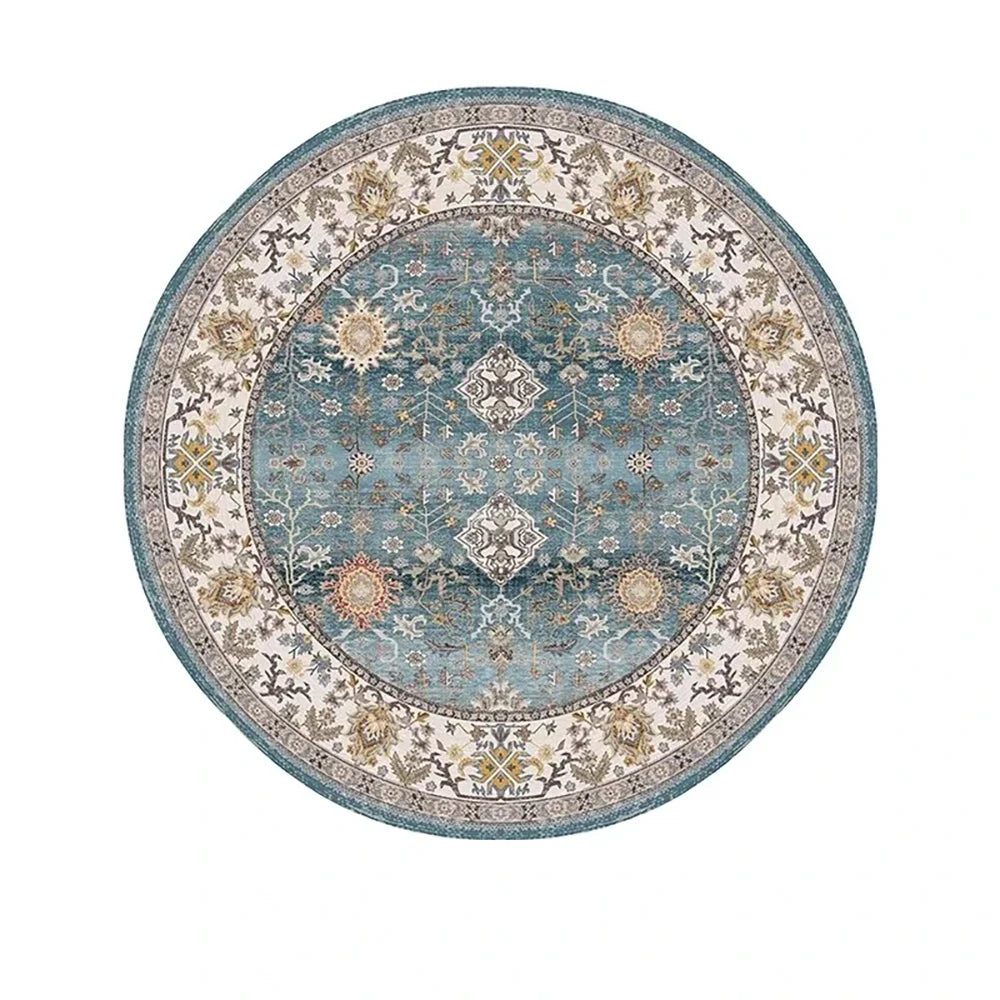Navak Carpet Exclusive Picks Bohemian Retro Round Loop-Pile Carpet - Vintage Circular Area Rug for Coffee Table, Sofa & Bedroom Non-Slip Home Deco