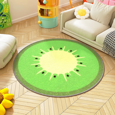 Navak Carpet Sunflower Pattern Bedroom Decor Round Carpet Thicken Plush Lounge Mat Fluffy Soft Study Rug Flower Shape Carpets for Living Room