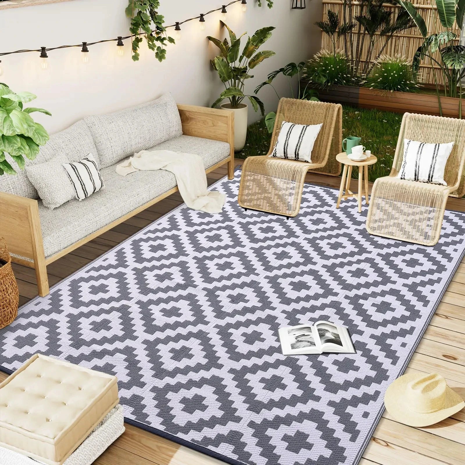 Navak Carpet Outdoor Rugs Waterproof Carpets Indoor Outdoor Deck Backyard Family Picnic Balcony Rug Living Room and Kitchen Home Decoration