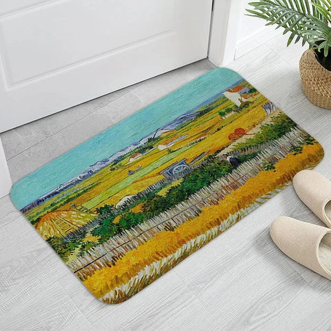 Navak Carpet MINOSO Van Gogh Art Door Mat Oil Painting Style Carpet Floor Mat Welcome Mat Door Mat Entrance Kitchen Rug Outdoor Rug Anime Rug