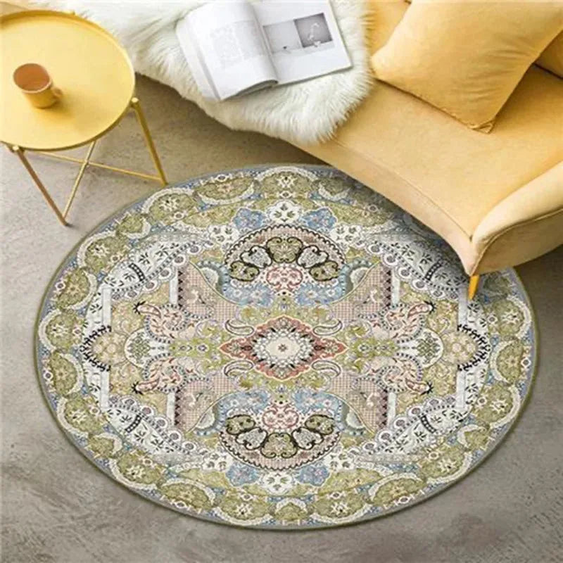 Navak Carpet Moroccan Ethnic Round Carpet, Rocking Chair Mat For Bedroom & Living Room