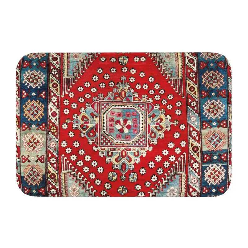 Navak Carpet Blue Antique Persian Isfahan Silk Rug With Animals Front Floor Door Entrance Mat Tribal Ethnic Floral Bath  Doormat Carpet Rug