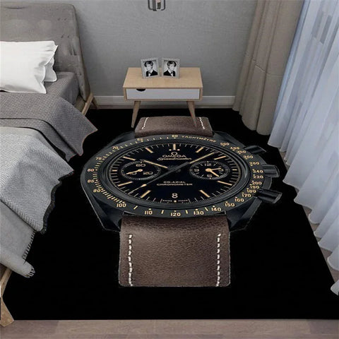 Navak Carpet Multi-functional O-OMEGA Dial Crown Watch Pointer Pattern Living Room Bedroom Sofa Decoration Carpet Floor Mat Rugs