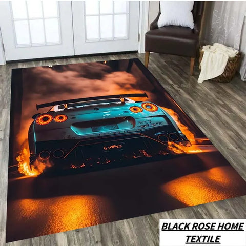 Navak Carpet Famous Sports Car G-gTR Racing Carpet Home Decoration Living Room Tea Table Office Desk Floor Mat Balcony Corridor Anti slip Rug
