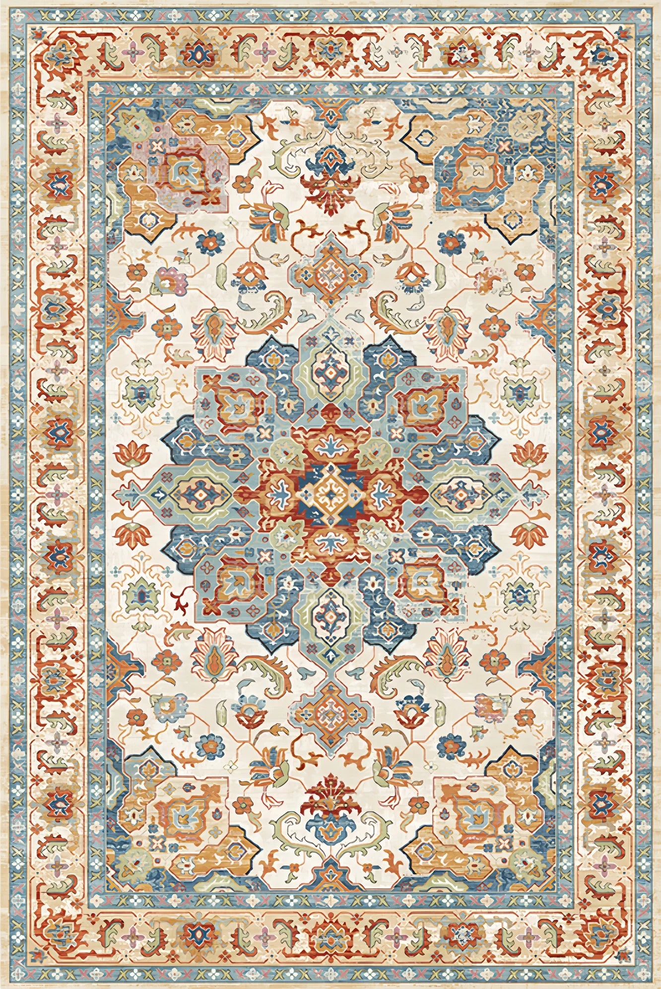 Navak Carpet Retro Turkish Persian Ethnic Carpet Morocco Rug Living Room Bedside Bedroom Rug Kitchen Dining Table Floor Mat Hallway Doormat