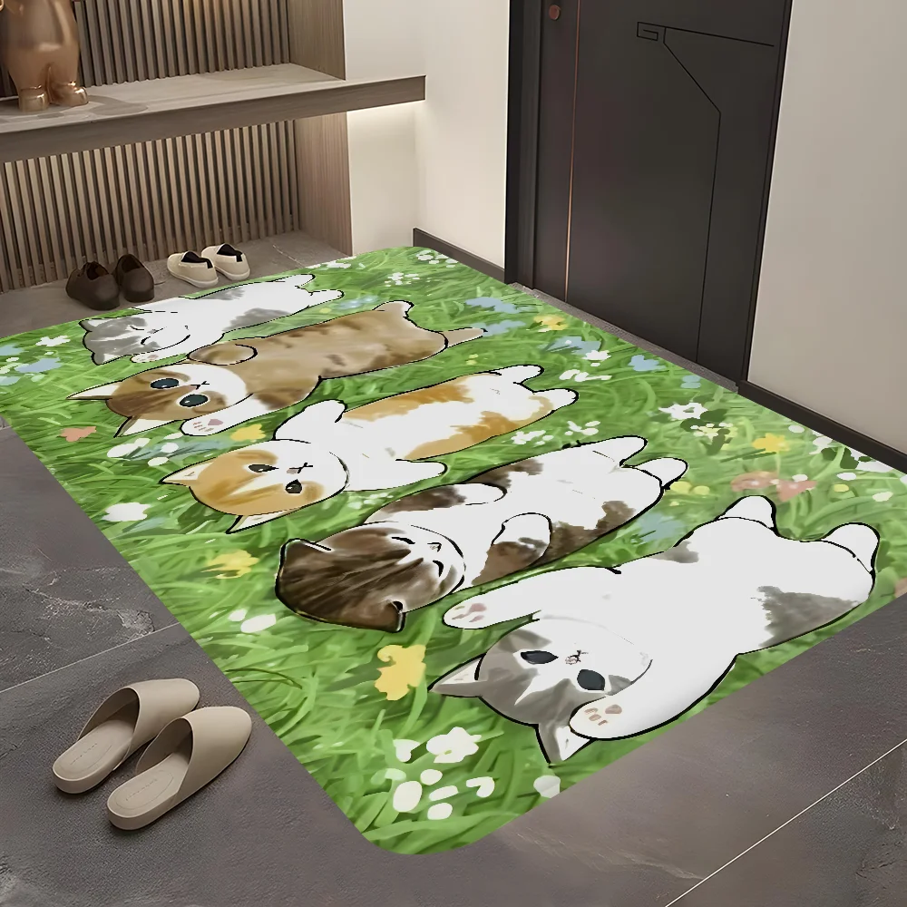 Navak Carpet Funny Cat mofusand Floor Mat Retro Multiple Choice Living Room Kitchen Rug Non-Slip Modern Home Decor