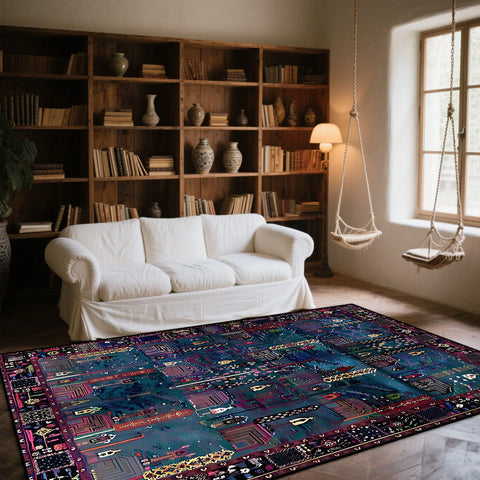 Navak Carpet American Style Retro Decoration Rug Living Room Abstract Art Bedroom Easy Clean Sofa Carpet Lounge Coffee Tables Washable Mat