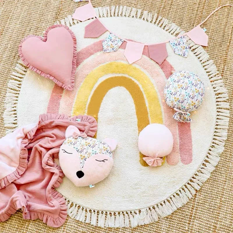 Navak Carpet Exclusive Picks Summer Ins Floor Mats, Round French Bedroom Floor Mats, Children's Room Sofa, Coffee Table, Wardrobe Mat, Home Decoration