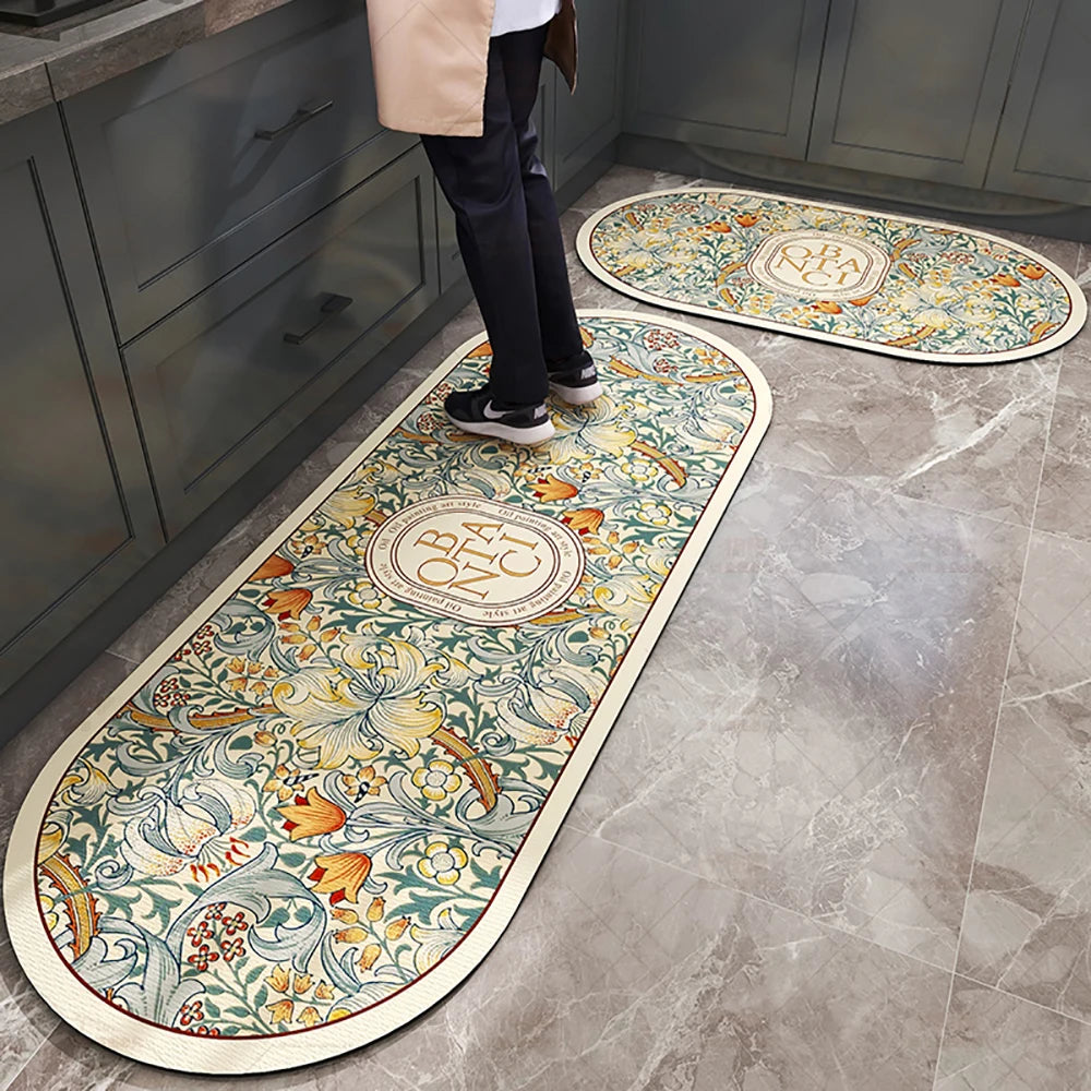 Navak Carpet Absorbent Kitchen Rug Non-slip Floor Mat Absorb Oil Kitchen Long Area Rug Bedroom Carpet Entrance Doormat Home Decor Room Tapis