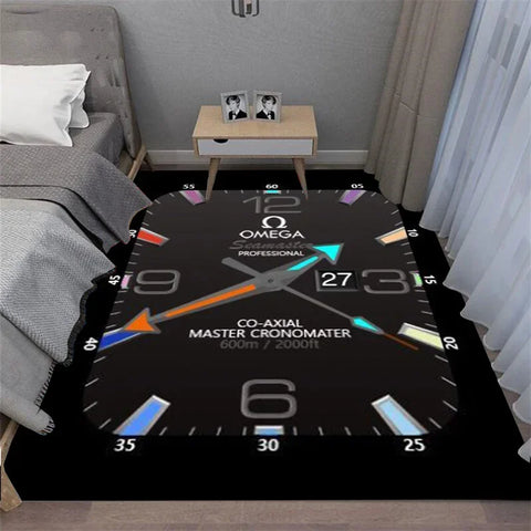 Navak Carpet Multi-functional O-OMEGA Dial Crown Watch Pointer Pattern Living Room Bedroom Sofa Decoration Carpet Floor Mat Rugs