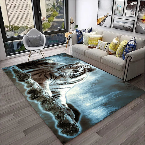 Navak Carpet 3D Dream Tiger Animal Cartoon Carpet Rug for Home Living Room Bedroom Sofa Doormat Decor,Child Play Area Rug Non-slip Floor Mat