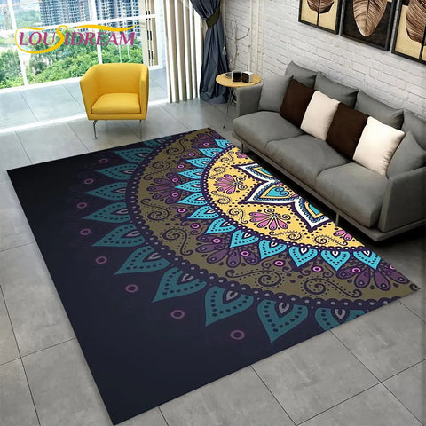 Navak Carpet Bohemia Mandala Geometric Area Rug,Carpet Rug for Home Living Room Bedroom Sofa Doormat Kitchen Decor,Kid Non-slip Floor Mats