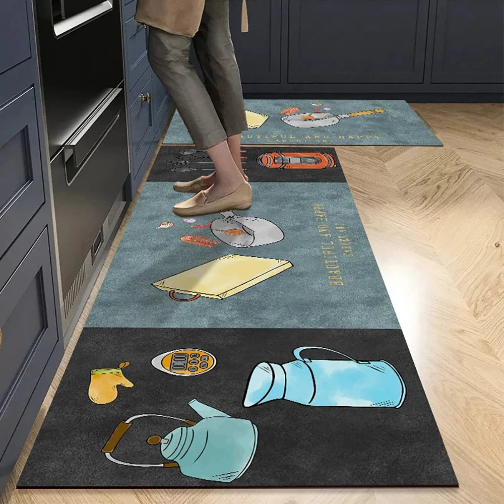 Navak Carpet Non-slip Kitchen Mat Long Rugs Crystal Velvet Carpet for Living Room Absorbent Foot Mats Bedroom Doormat Alfombra Small Rugs