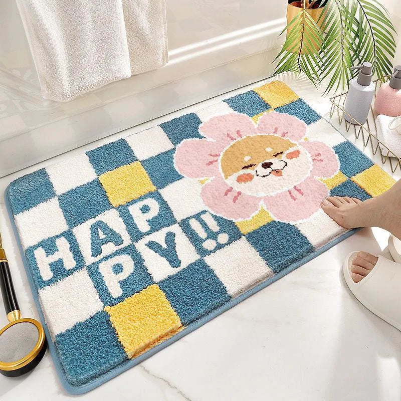 Navak Carpet Exclusive Picks Cartoon Toilet Bathroom Wool-Like Rug For Floor Under Door Anti-Slip And Water-Absorbing Carpet For Home Decoration