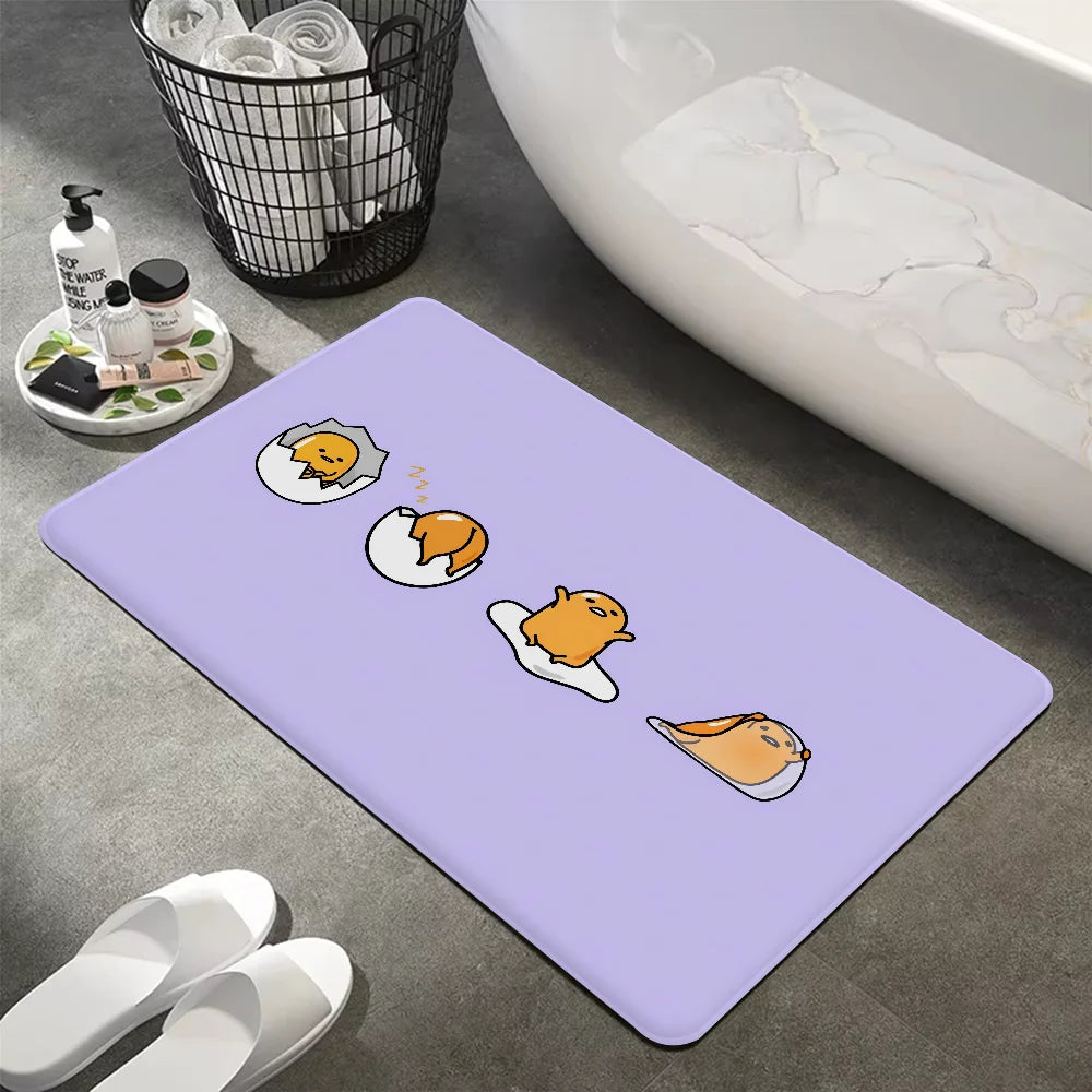 Navak Carpet G-Gudetama L-Lazy Egg Floor Mat INS Style Soft Bedroom Floor House Laundry Room Mat Anti-skid Bedside Area Rugs