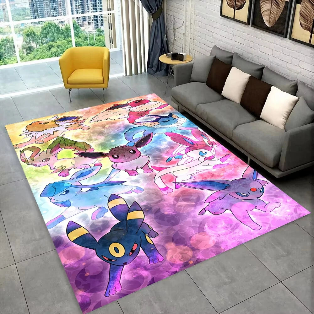 Navak Carpet Daily Picks Fun Pokemon Game Cartoon Floor Mat for Kids Playroom Bedroom Living Room Soft Area Rug Game Theme Carpet Man's Cave Decor