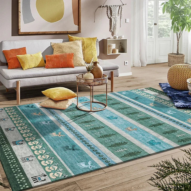 Navak Carpet American Moroccan Bedroom Decor Bedside Carpet Washable Carpets for Living Room Nordic Ethnic Lounge Rug Soft Non-slip Floor Mat