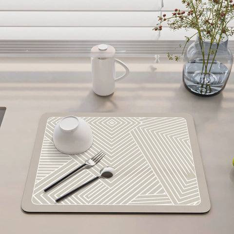 Navak Carpet Minimalis Striped Dish Drying Mat Super Absorbent Ktichen Rug Non Slip Tableware Drain Pad Home Diatom Mud Door Mats Washable