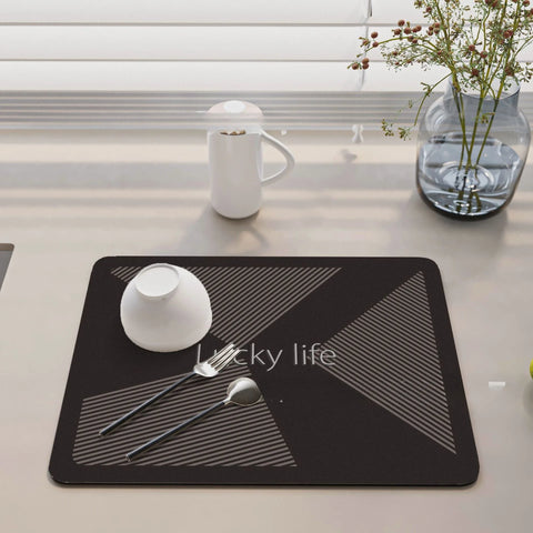 Navak Carpet Minimalis Striped Dish Drying Mat Super Absorbent Ktichen Rug Non Slip Tableware Drain Pad Home Diatom Mud Door Mats Washable